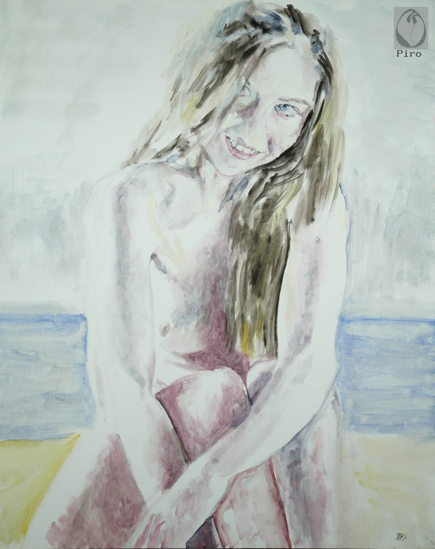 oil on paper - olio su carta di Piro